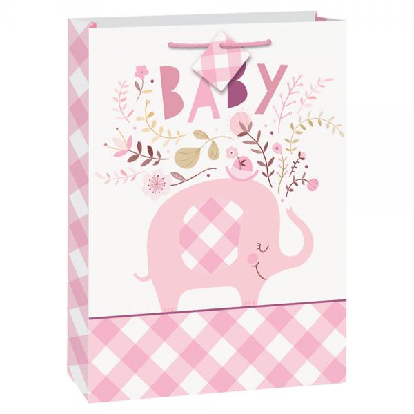 Babyshower Gavepose Elefant Rosa