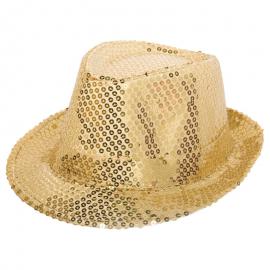 Trilby Hatt Gull Paljetter