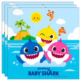 Baby Shark Bursdag Servietter