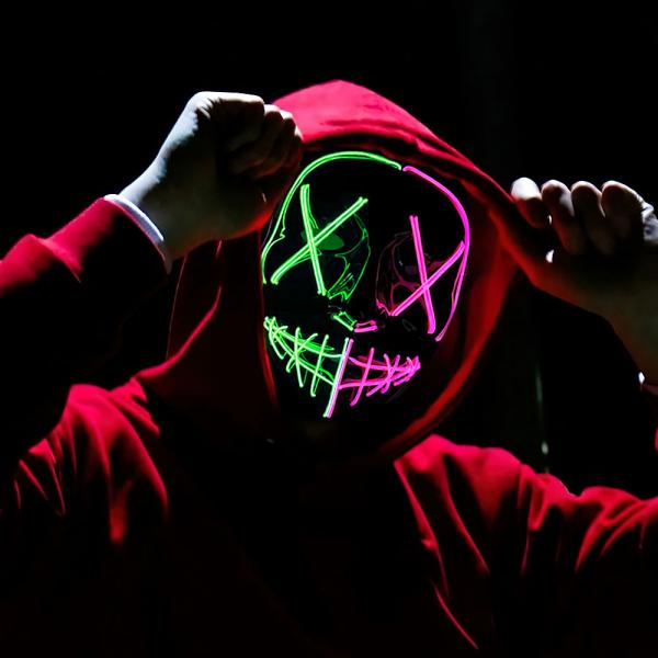 LED Maske Rosa/Grnn