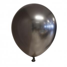 Chrome Miniballonger Metall Grå 100-pakning