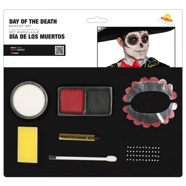 Day of the Dead Sminkesett Svart/Rd/Hvit