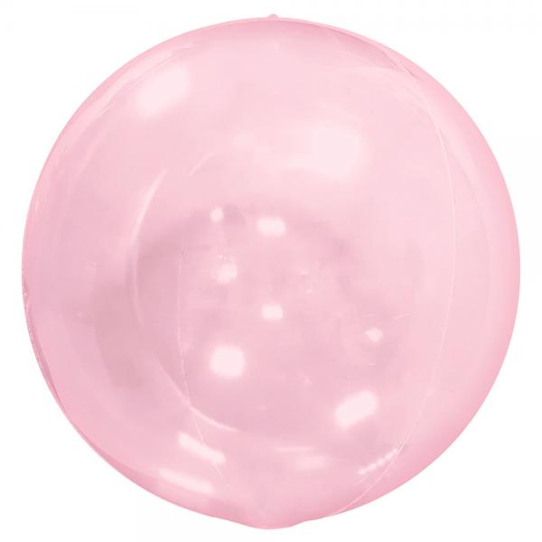 Stor Globe Folieballong Transparent Rosa