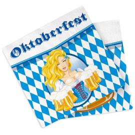 Oktoberfest Servietter med Kvinne i Dirndl