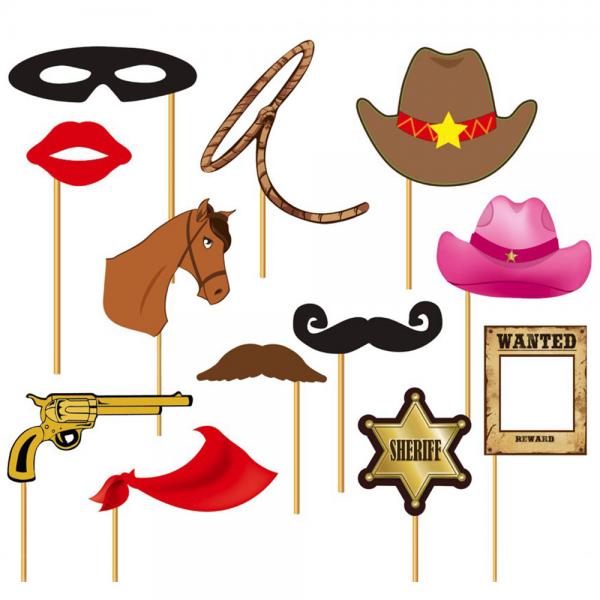 Cowboy Fotoprops 12-pakning