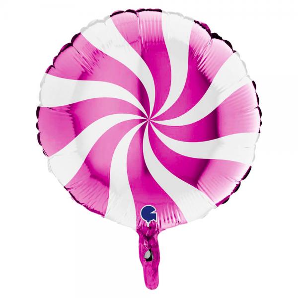 Folieballong Swirly Rosa & Hvit