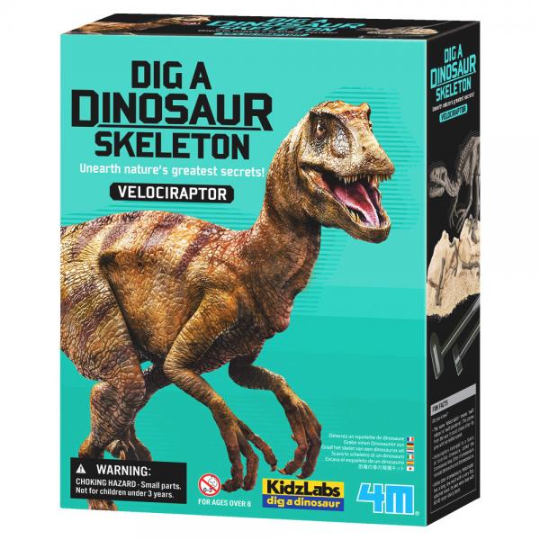 Dig a Dinosaur Skeleton Utgravningssett Velociraptor