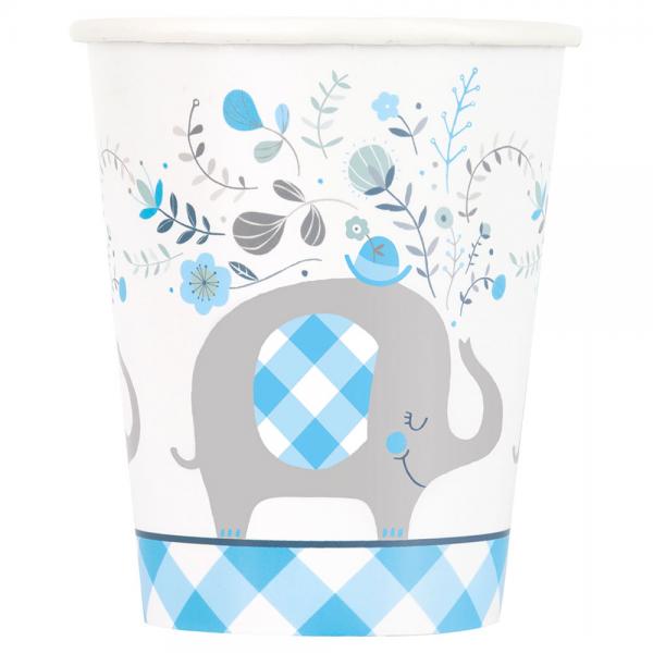 Babyshower Pappkopper Elefant Bl