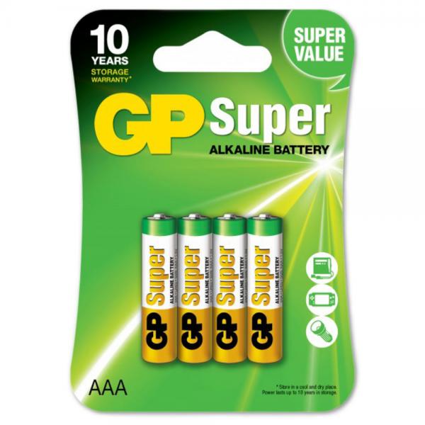 AAA-Batterier 4-pakning GP Super Alkaline