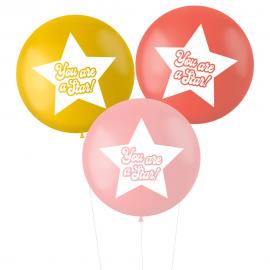 Ballonger XL You Are A Star Rosa/Røde/Gule