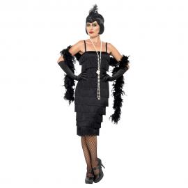 Flapper Kjole Lang Svart Kostyme Medium