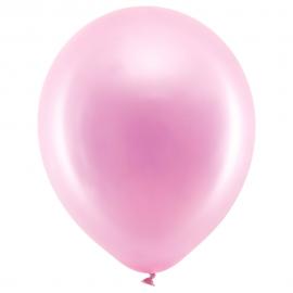 Rainbow Latexballonger Metallic Rosa 100-pakning