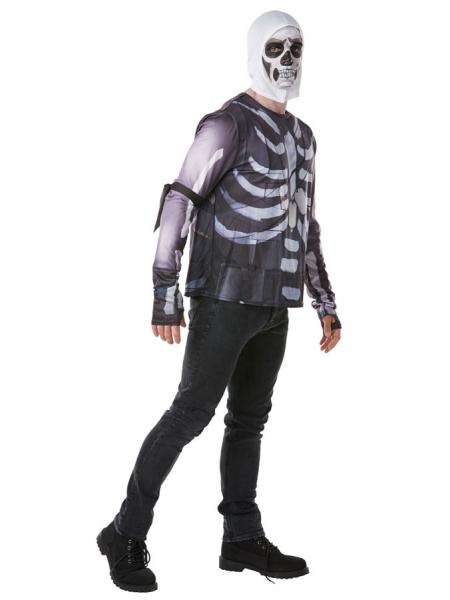 Fortnite Skull Trooper Skjorte og Hette