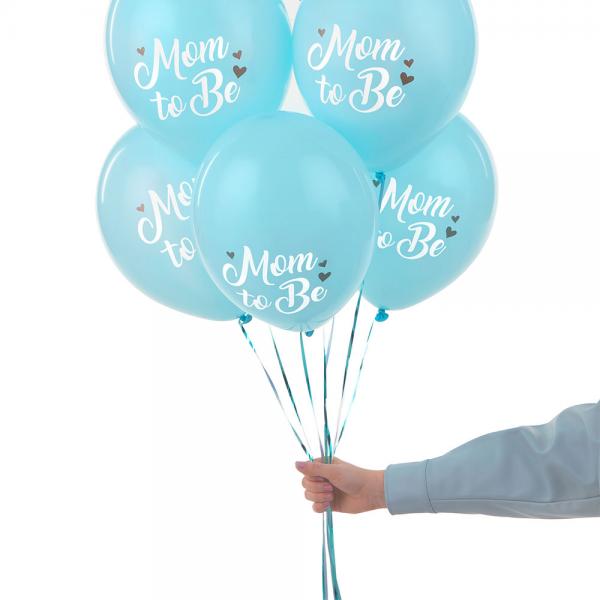 Latexballonger Mom to Be Lysebl 50-pakning