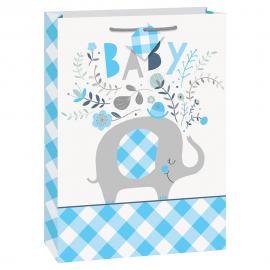 Babyshower Gavepose Elefant Blå