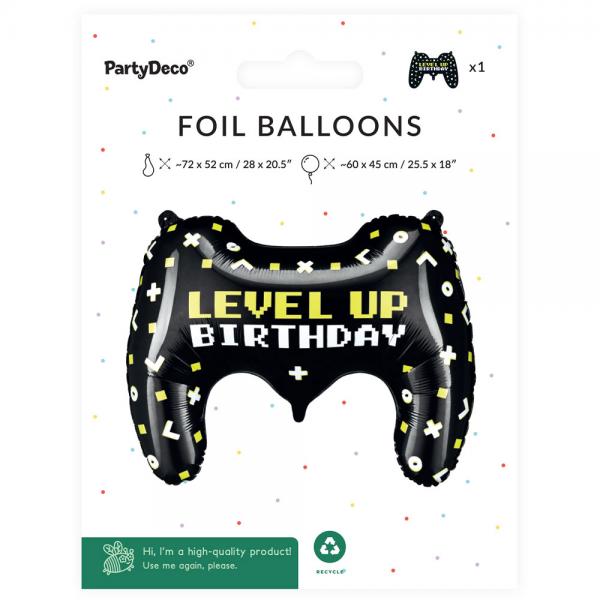 Spillkontroll Folieballong Level Up Birthday