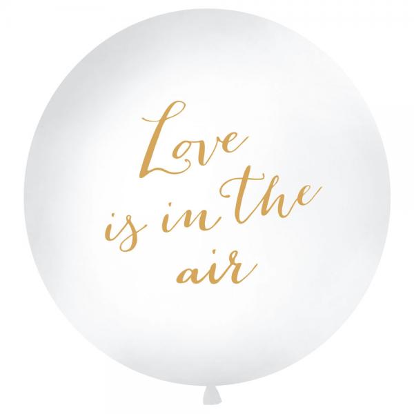 Love Is In The Air Gigantisk Ballong Hvit og Gull