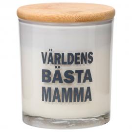 Världens Bästa Mamma Duftlys Hvitt