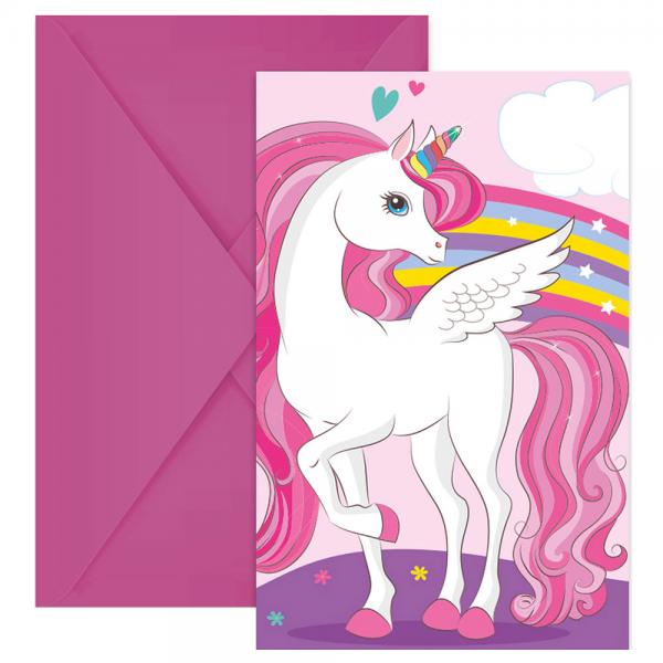 Unicorn Rainbow Invitasjonskort