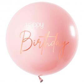 Stor Happy Birthday Ballong Lyserosa