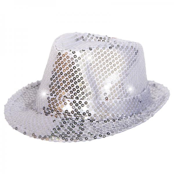 Trilby Hatt Slv Paljetter med LED