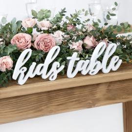 Kids Table Treskilt