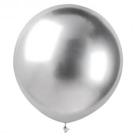 Store Runde Sølv Chrome Ballonger 25-pakning