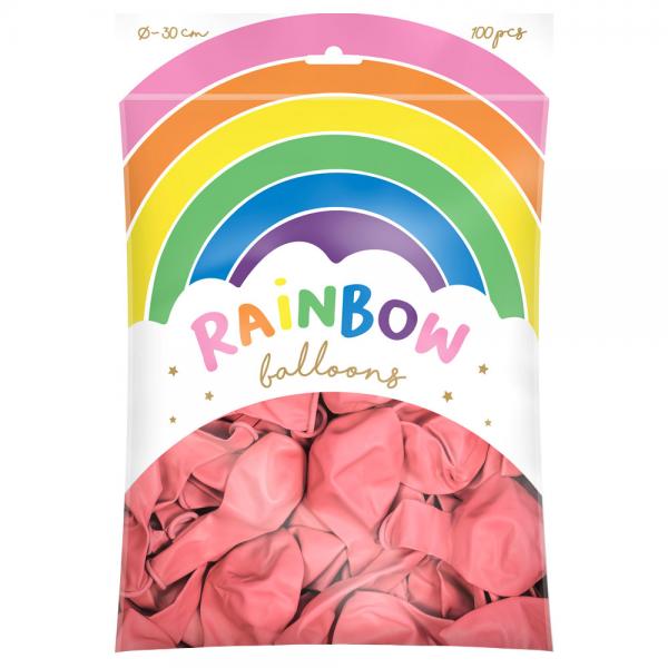 Rainbow Latexballonger Rosa 100-pakning