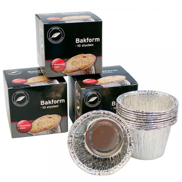 Bakeformer Aluminium 110ml 10-pakning