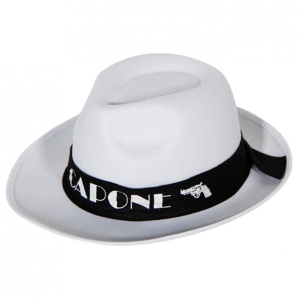 Al Capone Hatt Fedora Hvit