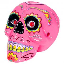 Rosa Sugar Skull Pynt Deluxe