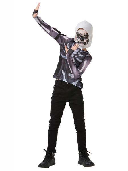 Fortnite Skull Trooper Skjorte og Hette Barn