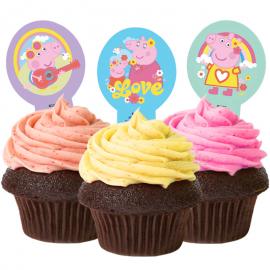 Spiselige Cupcake Dekorasjoner Peppa Gris 20-pakning