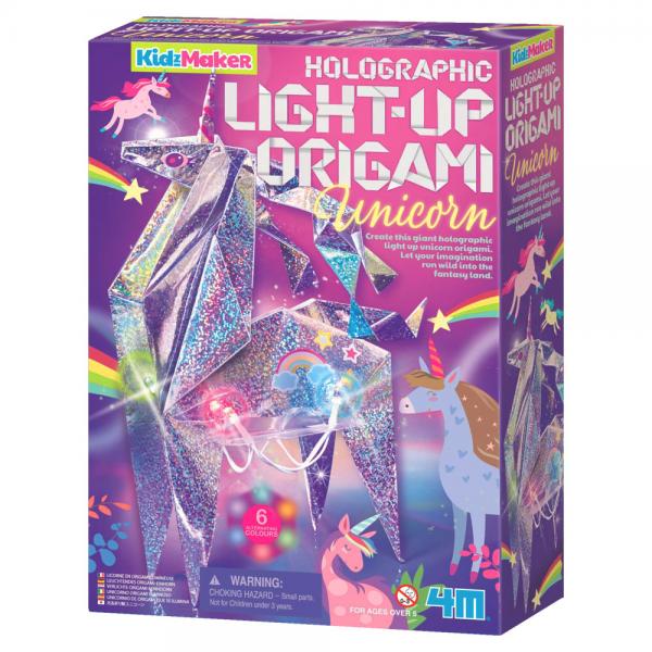 Holografisk Enhjrning Light Up Origami Sett