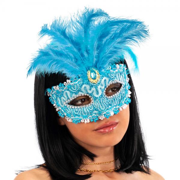 Venetiansk Maske Damask Bl