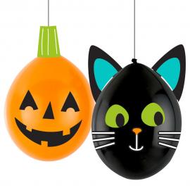 DIY Halloween Ballonger Katt & Gresskar