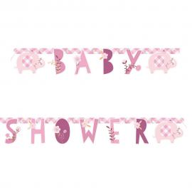 Babyshower Girlander Elefant Rosa