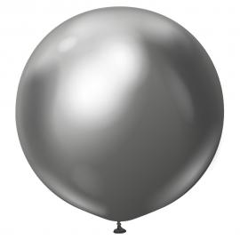 Grå Gigantiske Chrome Latexballonger Space Grey 2-pakning