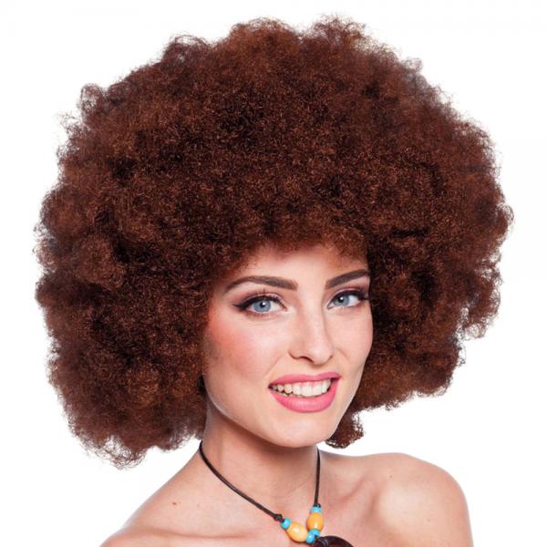 Brun Afro Parykk XL