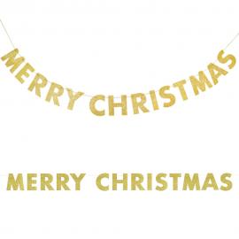 Merry Christmas Banner Glitter Gull