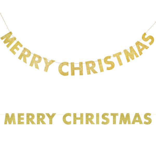 Merry Christmas Banner Glitter Gull