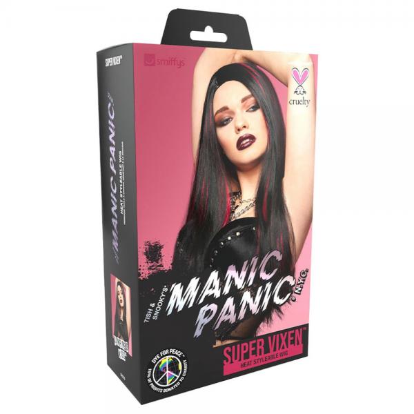 Super Vixen Manic Panic Parykk Svart & Rosa