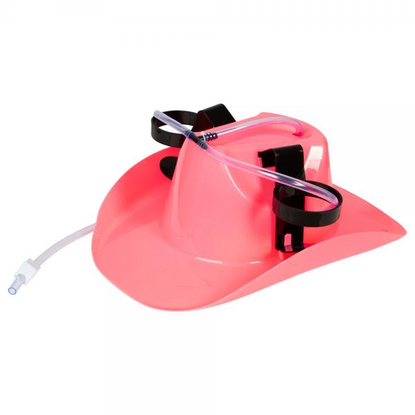 Cowboyhatt Rosa med Drikkeholder