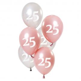 25-års Ballonger Rosa & Sølv