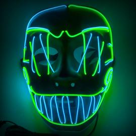 Crazy LED Maske Blå & Grønn