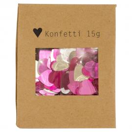 Konfetti Hjerter Rosa & Sølv