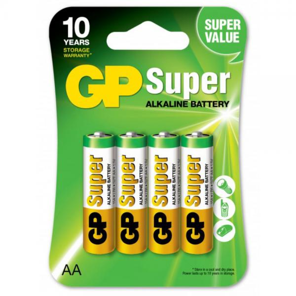 AA-Batterier 4-pakning GP Super Alkaline