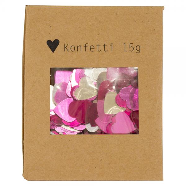 Konfetti Hjerter Rosa & Slv