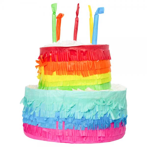 Pinata Regnbue Kake med Lys