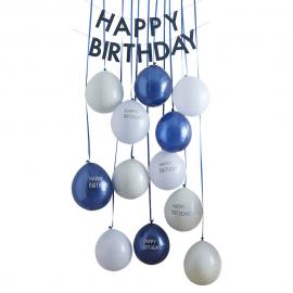 Happy Birthday Girlander og Ballonger Mix It Up Navy